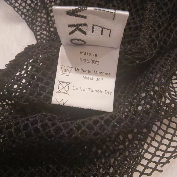 Kate Hewko 💗 Womens Long Sleeve Higher Neck Black Mesh Top 💗 - Picture 12 of 14